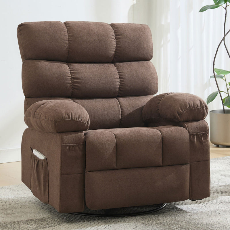 JONPONY Swivel Rocker Recliner Chair, Ergonomic Lounge Chair for Living Room,Small Spaces with Rocking Function,360° Swivel,Side Pocket