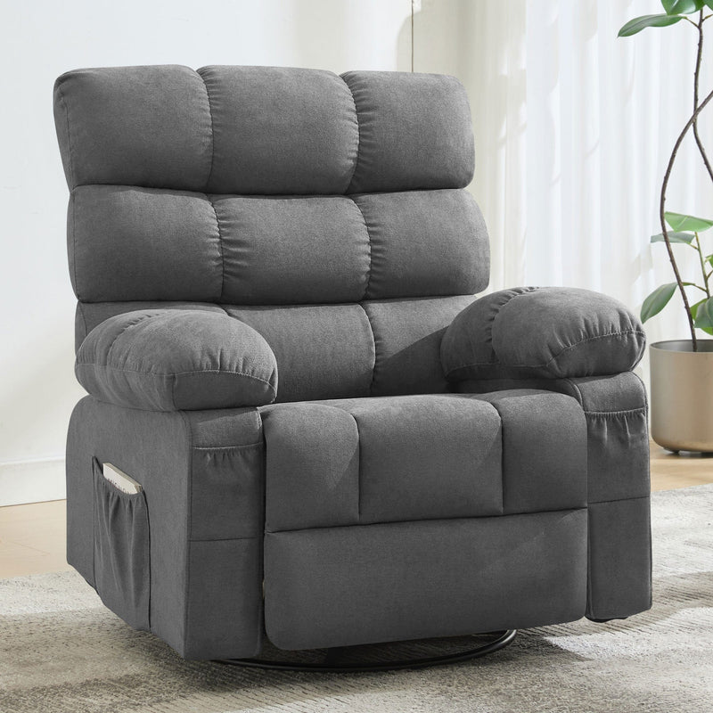 JONPONY Swivel Rocker Recliner Chair, Ergonomic Lounge Chair for Living Room,Small Spaces with Rocking Function,360° Swivel,Side Pocket