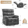JONPONY Swivel Rocker Recliner Chair, Ergonomic Lounge Chair for Living Room,Small Spaces with Rocking Function,360° Swivel,Side Pocket