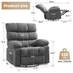JONPONY Swivel Rocker Recliner Chair, Ergonomic Lounge Chair for Living Room,Small Spaces with Rocking Function,360° Swivel,Side Pocket