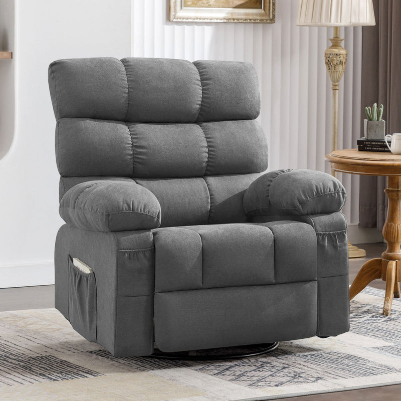 JONPONY Swivel Rocker Recliner Chair, Ergonomic Lounge Chair for Living Room,Small Spaces with Rocking Function,360° Swivel,Side Pocket