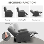 Power Swivel Rocker Recliner Chair with USB Port, 270¡ãElectric Swivel Recliner Chairs for Adults, Overstuffed Rocking Reclining Chair for Living Room,Bedroom, Nursery
