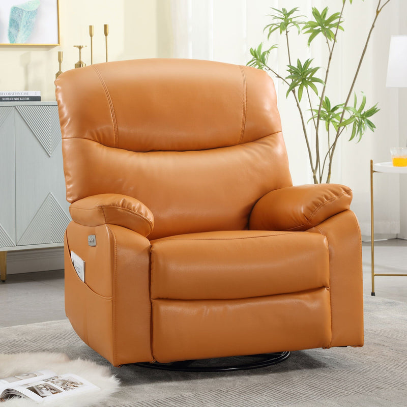 Power Swivel Rocker Recliner Chair with USB Port, 270¡ãElectric Swivel Recliner Chairs for Adults, Overstuffed Rocking Reclining Chair for Living Room,Bedroom, Nursery